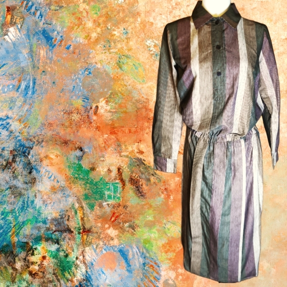 1977 MARIMEKKO Design Research waisted shirtdress - Picture 1 of 8